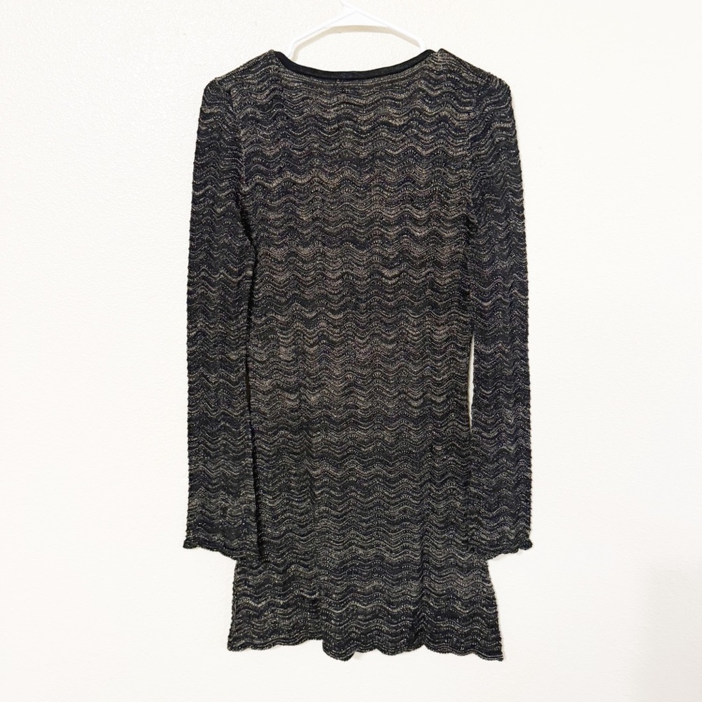 NWT Capittana Ella Mini Star Black Metallic Gold Black Coverup Dress Size M/L - Picture 4 of 10